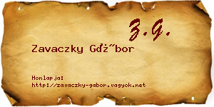Zavaczky Gábor névjegykártya