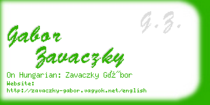 gabor zavaczky business card